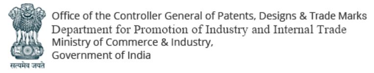 India - Office of the Controller General of Patents, Designs & Trademarks Department for Promotion of Industry and internal Trade - Ministry of Commerce & industry.